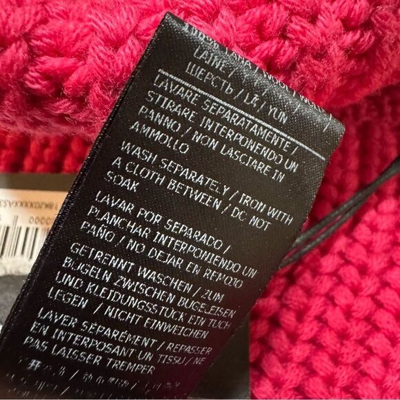 Peuterey Wool Sleeveless Turtleneck Sweater Fisherman Knit Medium Fuchsia Pink - Picture 10 of 16